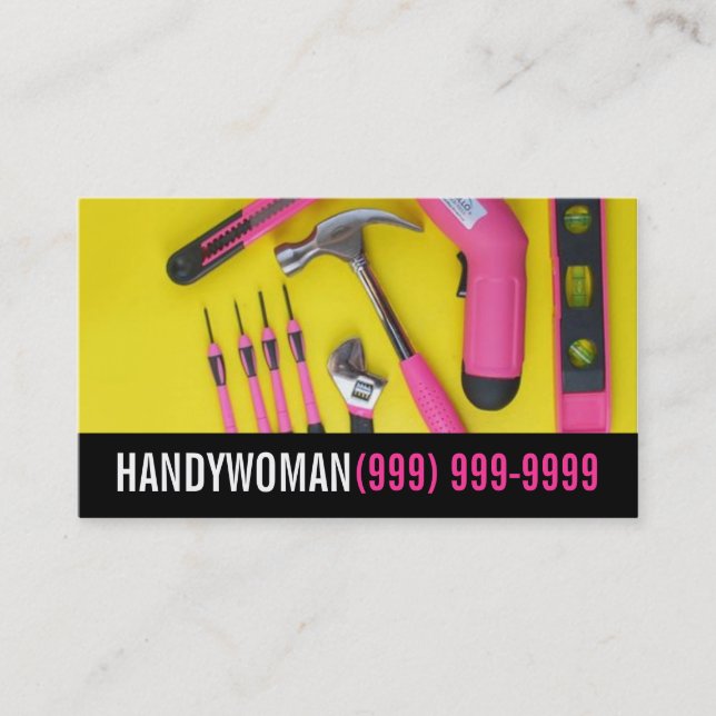 Maintenance, Construction, Handywoma Business Card (Front)