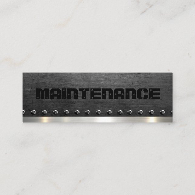 Maintenance Handyman Steel Metal Repair Service Mini Business Card (Front)