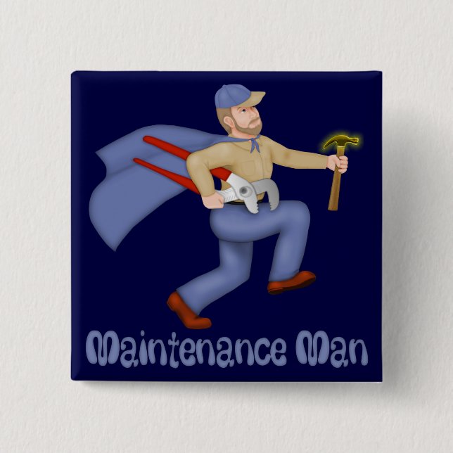Maintenance Man 15 Cm Square Badge (Front)