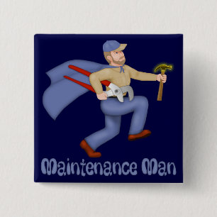 Maintenance Man 15 Cm Square Badge