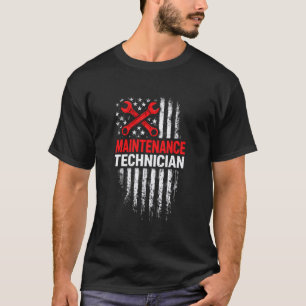 Maintenance Technicians Patriotic Flag Proud Skill T-Shirt