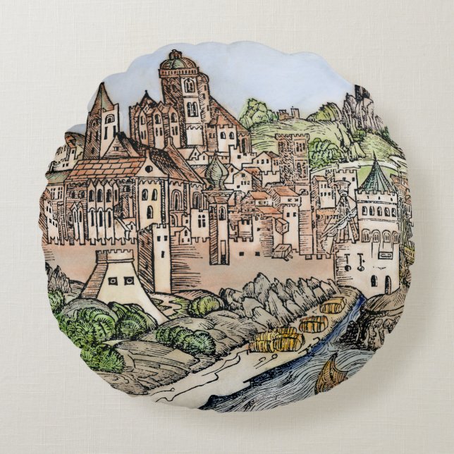 Mainz, Germany, 1493 Round Cushion (Front)