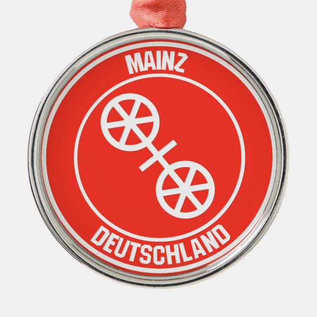 Mainz Round Emblem Metal Ornament (Front)