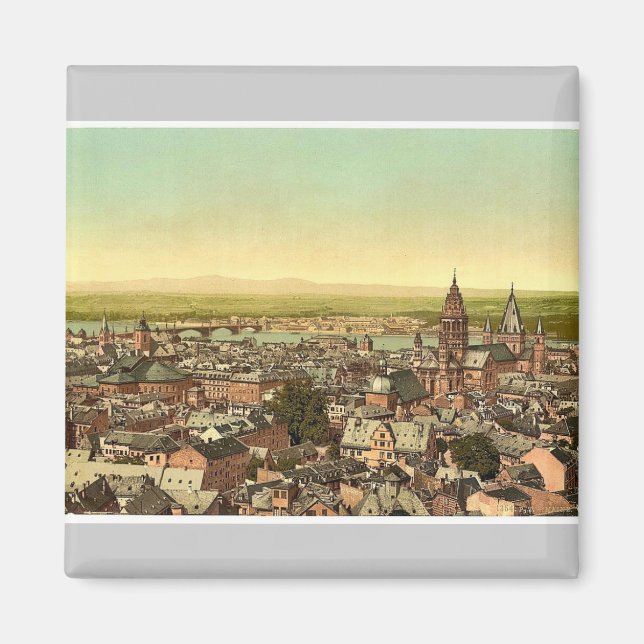 Mainz, towards the Rhine, the Rhine, Germany magni Magnet (Front)