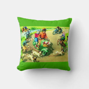 Mainzer cats on motorcycles and bikes cushion