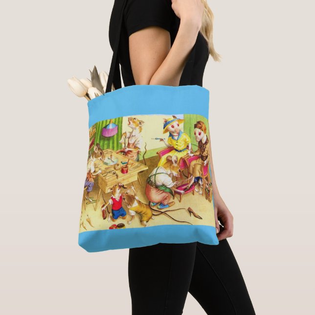 Mainzer mice cobblers and shoe store print tote bag (Close Up)