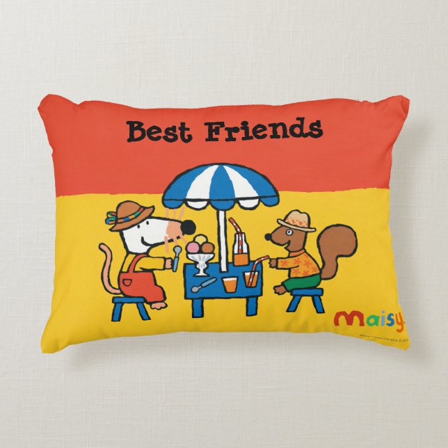 Maisy and Cyril Snacktime at the Beach Decorative Cushion (Front)
