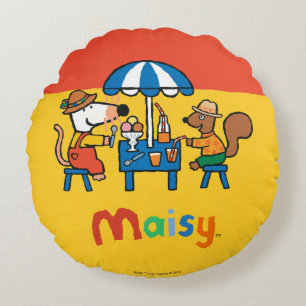 Maisy and Cyril Snacktime at the Beach Round Cushion