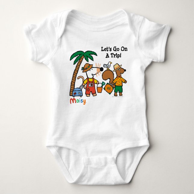 Maisy and Cyril with Palm Tree at the Beach Baby Bodysuit (Front)