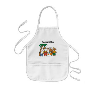 Maisy and Cyril with Palm Tree at the Beach Kids Apron