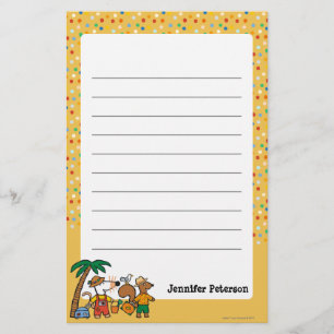 Maisy and Cyril with Palm Tree at the Beach Stationery