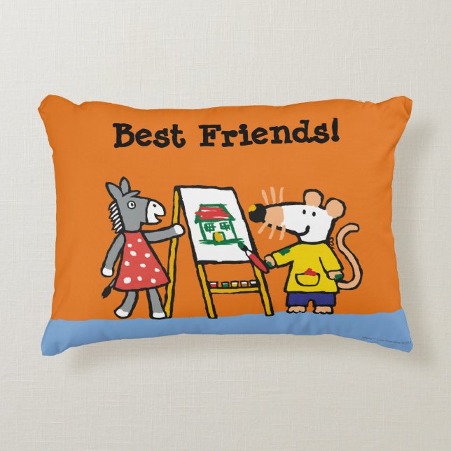Maisy and Dotty Paint at Preschool Decorative Cushion (Front)