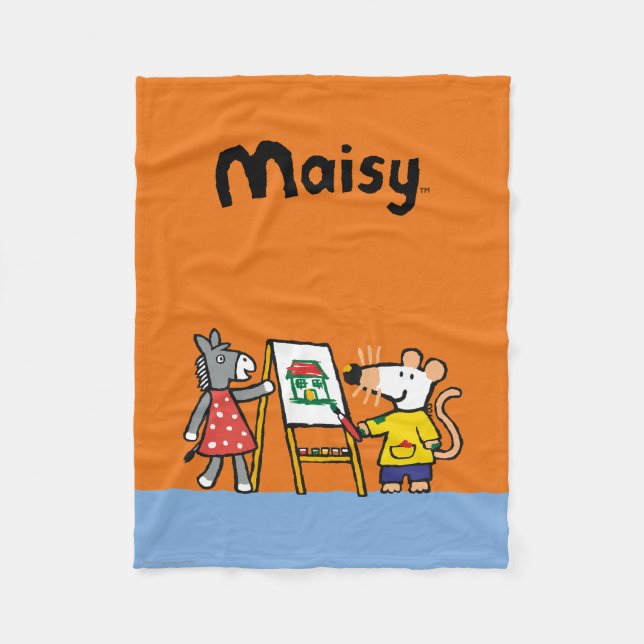 Maisy and Dotty Paint at Preschool Fleece Blanket (Front)