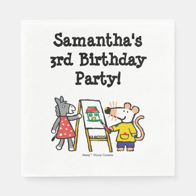 Maisy and Dotty Paint at Preschool Napkin (Front)