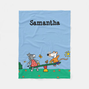 Maisy and Dotty Seesaw at the Playground Fleece Blanket