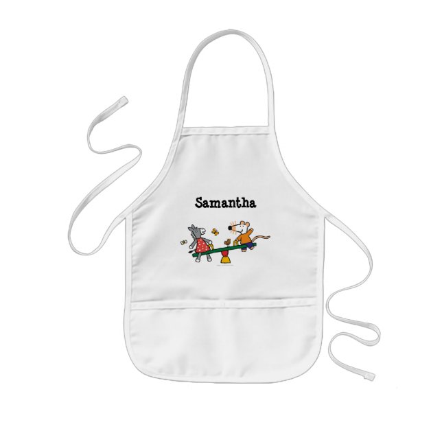 Maisy and Dotty Seesaw at the Playground Kids Apron (Front)
