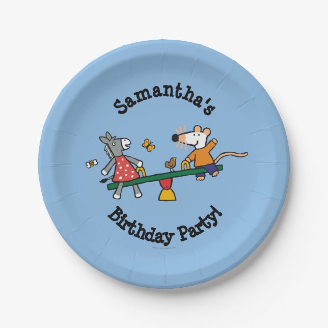 Maisy and Dotty Seesaw at the Playground Paper Plate (Front)