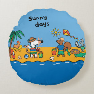 Maisy and Friends at the Beach Round Cushion