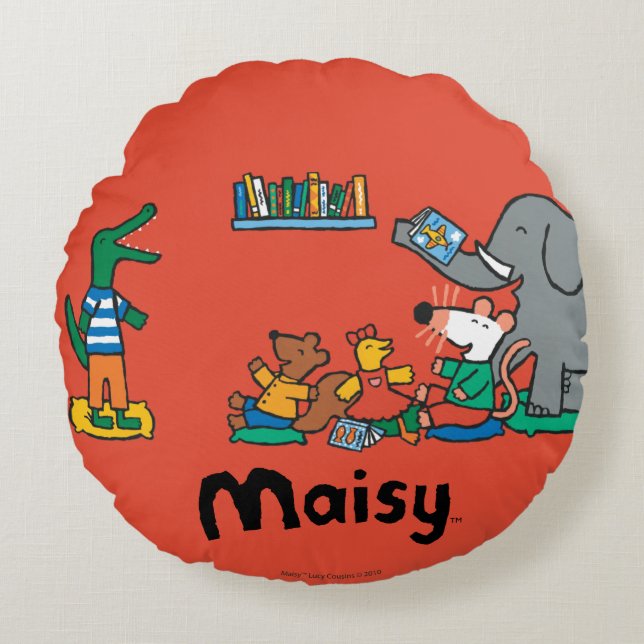 Maisy and Friends Laugh at Story Time Round Cushion (Front)