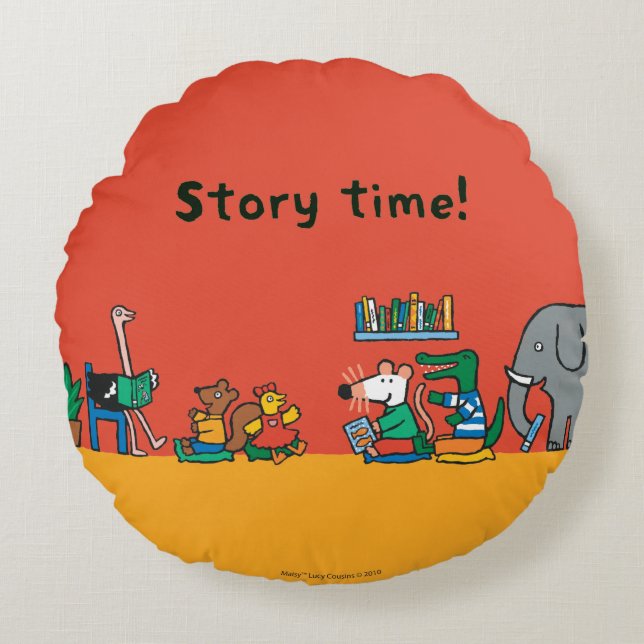 Maisy and Friends Read Together Round Cushion (Front)