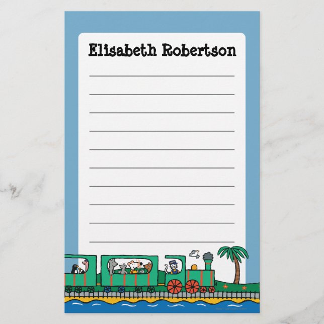 Maisy and Friends Ride on Green Train Stationery (Front)
