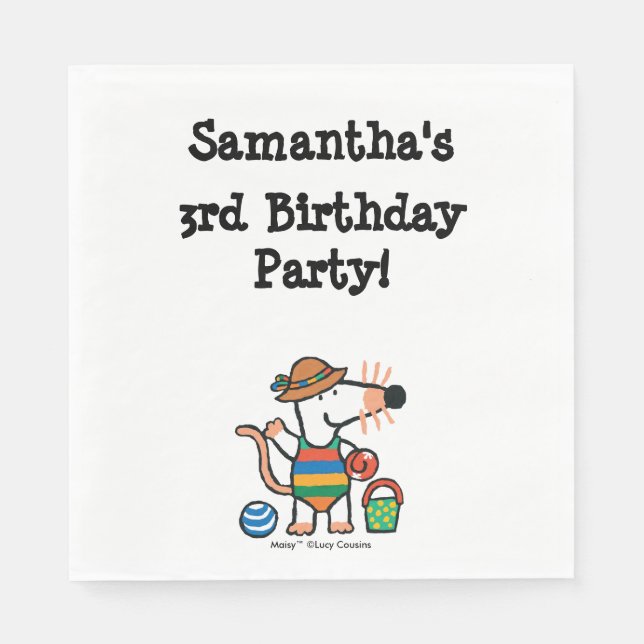 Maisy at the Beach Birthday Napkin (Front)