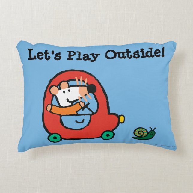Maisy Drives a Cute Red Car Decorative Cushion (Front)