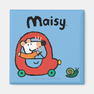 Maisy Drives a Cute Red Car Magnet