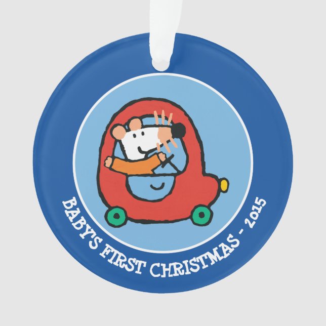 Maisy Drives a Cute Red Car Ornament (Front)