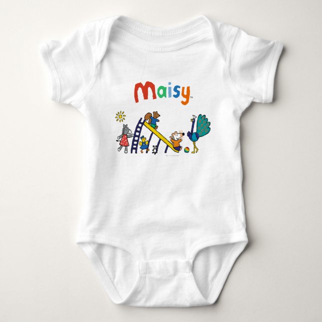 Maisy on the Playground with Friends Baby Bodysuit (Front)