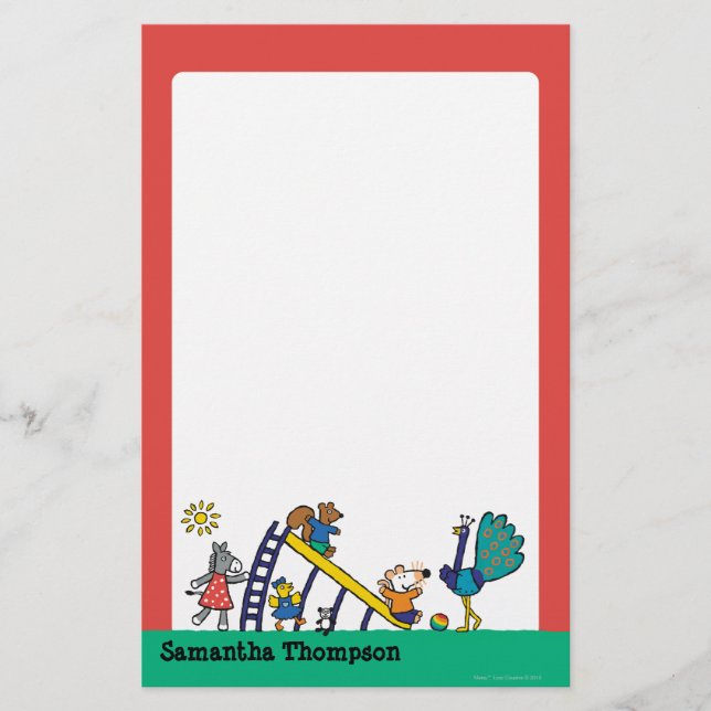 Maisy on the Playground with Friends Stationery (Front)