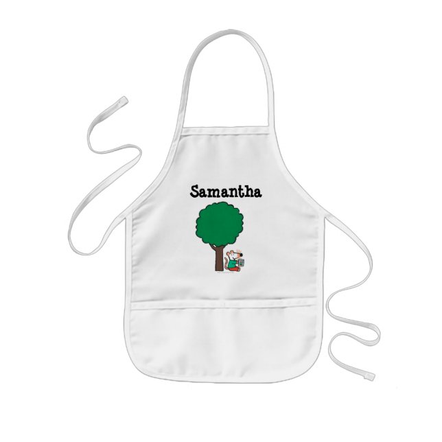 Maisy Reads Her Library Book Outside Kids Apron (Front)