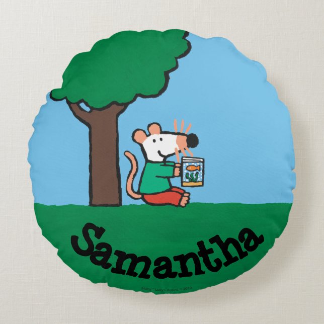 Maisy Reads Her Library Book Outside Round Cushion (Front)