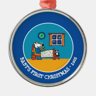 Maisy Ready for Bed Blue Pyjamas Metal Tree Decoration