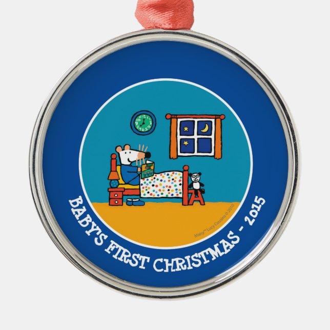 Maisy Ready for Bed Blue Pyjamas Metal Tree Decoration (Front)