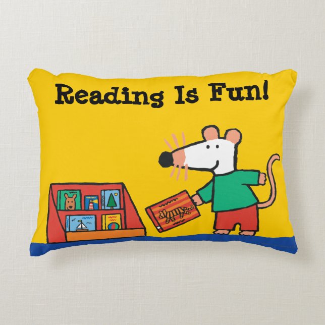 Maisy with Library Books Decorative Cushion (Front)