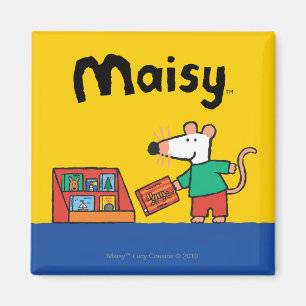 Maisy with Library Books Magnet