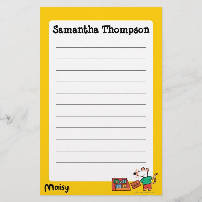 Maisy with Library Books Stationery (Front)