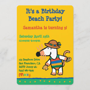 Maisy With Shells Birthday Invitation