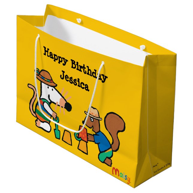 Maisy With Shells Birthday Large Gift Bag (Front Angled)