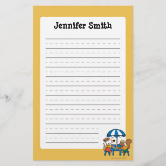 Maisy Writes Postcards under Blue Umbrella Stationery