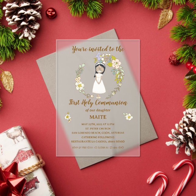 MAITE Communion Invitation (on acrylic ) (Insitu (Holiday))