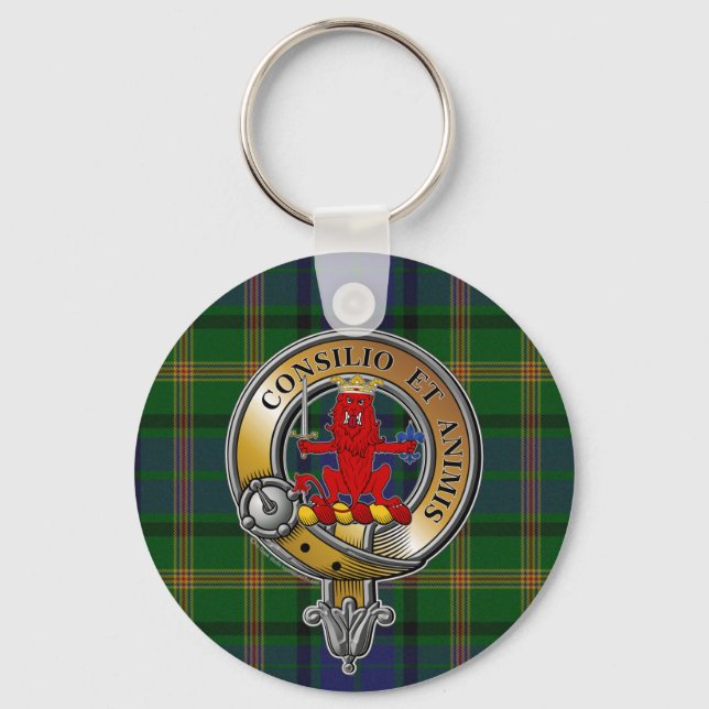 Maitland Tartan & Badge Key Ring (Front)