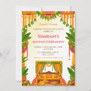 Maiyan Ceremony Invitation Card