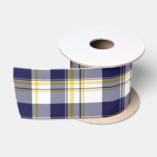 Maize and Blue Plaid Ribbon Satin Ribbon
