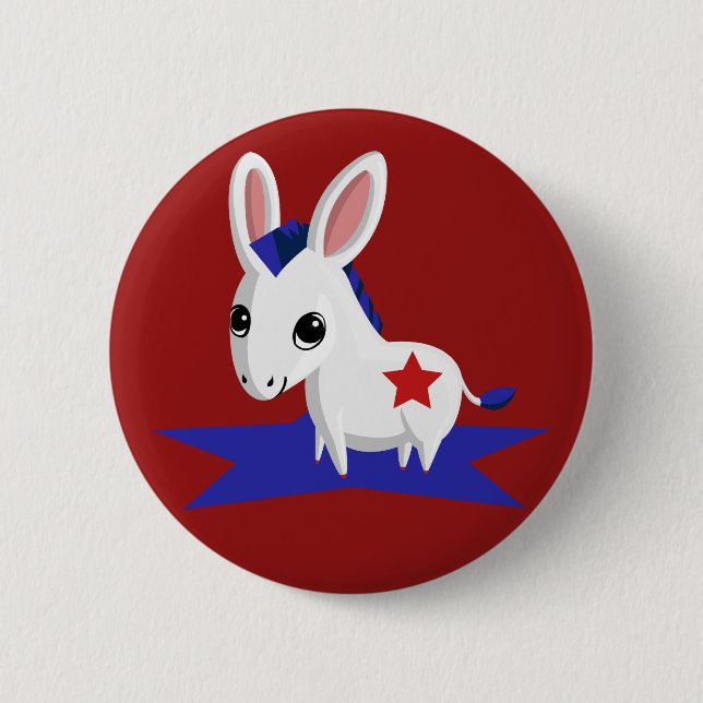 Maize the Democratic Donkey 6 Cm Round Badge (Front)