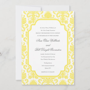 Maize Weddings Damask Design Customised Invitation