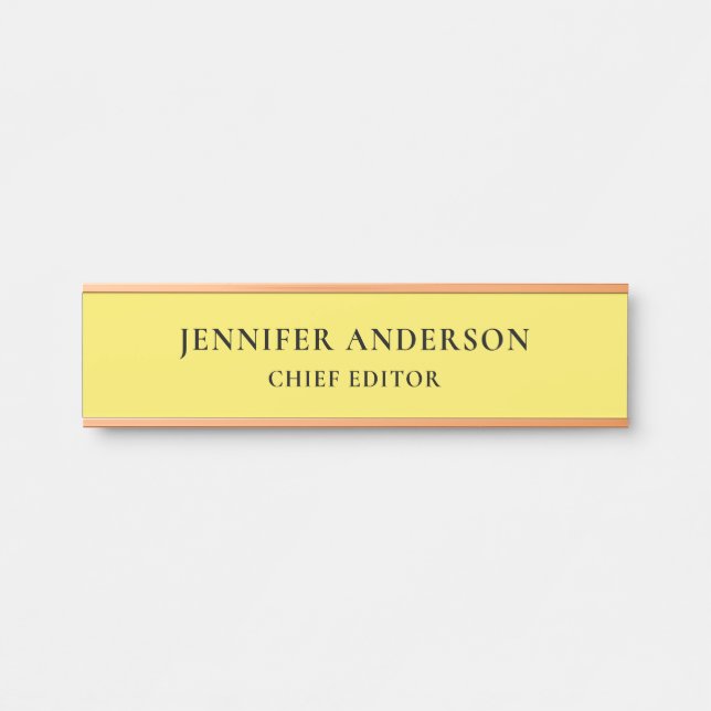 Maize Yellow Professional Modern Plain Minimalist Door Sign (Front)