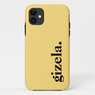 Maize Yellow Solid Colour Elegant Name  iPhone 11 Case