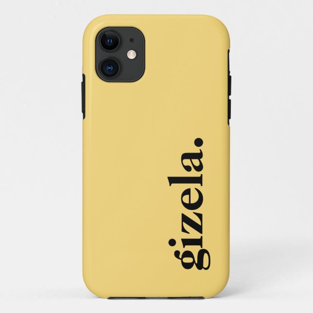 Maize Yellow Solid Colour Elegant Name  Case-Mate iPhone Case (Back)